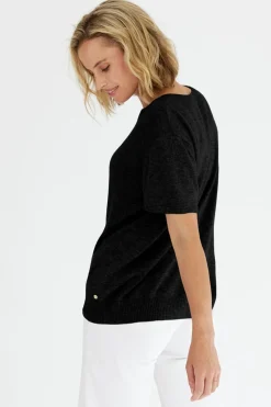 Mia Fratino Chloe Cashmere Tee | Jet Black
