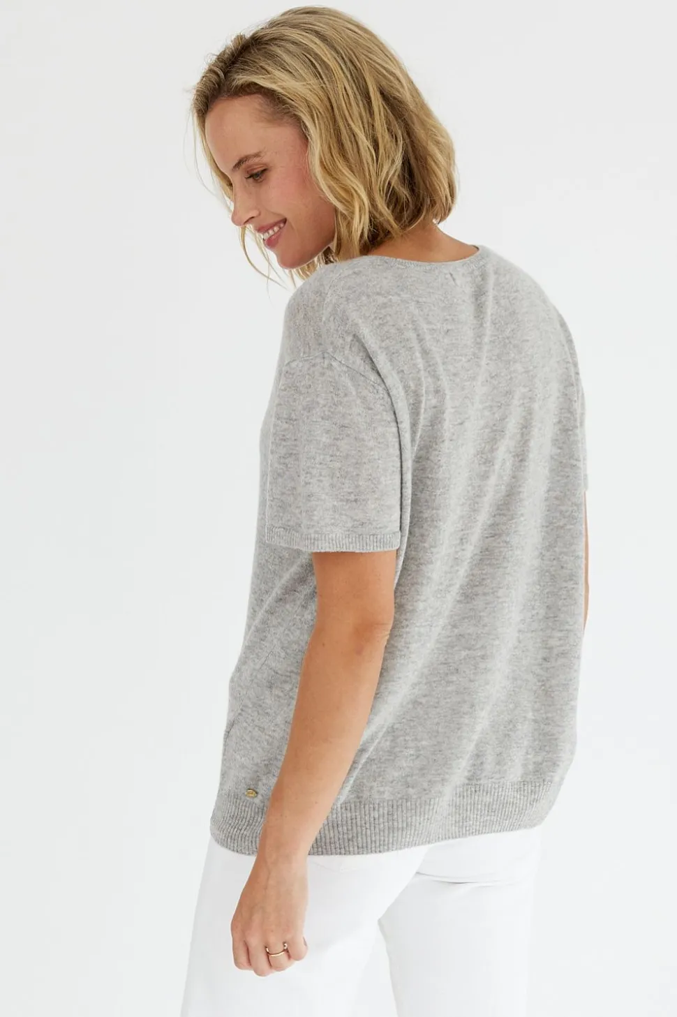 Mia Fratino Chloe Cashmere Tee | Foggy