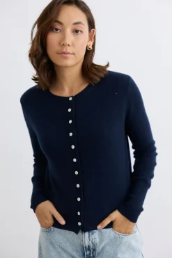 Mia Fratino Essential Slim Cardi | French Navy