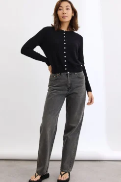 Mia Fratino Essential Slim Cardi | Jet Black
