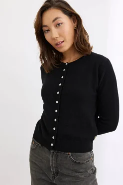 Mia Fratino Essential Slim Cardi | Jet Black