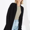 Mia Fratino Essentials Soft Roll Cardi | Jet Black