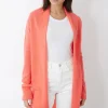 Mia Fratino Pure Essentials Soft Roll Cardi | Papaya