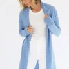 Mia Fratino Pure Essentials Soft Roll Cardi | Vintage Blue