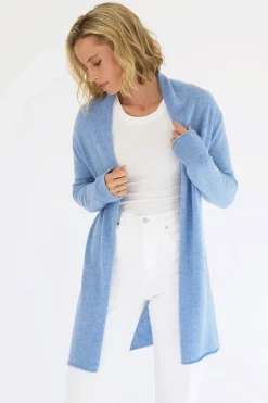 Mia Fratino Pure Essentials Soft Roll Cardi | Vintage Blue