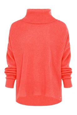 Mia Fratino Ribbed Roll Neck | Papaya