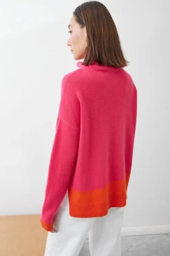 Mia Fratino Tessa Mock Neck | Watermelon/Aperol