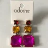 Modern Cocktail Jewel Drop Earrings | Pink