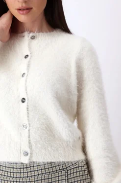 Monari Fleecy cardigan | Sandshell
