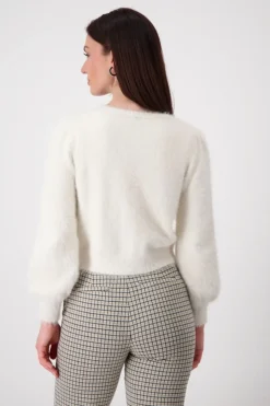 Monari Fleecy cardigan | Sandshell