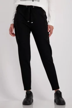 Monari Skinny Trousers With Zip Pockets | Black