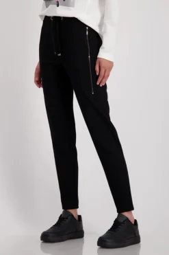 Monari Skinny Trousers With Zip Pockets | Black