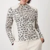 Monari Stand-Up Collar Pullover | Sandshell Leopard Pattern