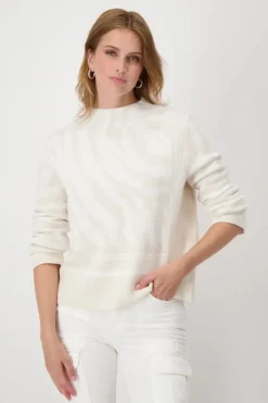 Monari Tiger Pattern Jumper | Off White Patterned