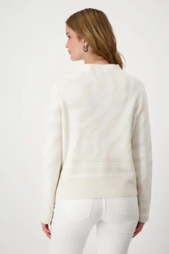 Monari Tiger Pattern Jumper | Off White Patterned