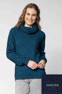 Noble Wilde Polo Neck Sweater | Maritime