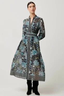 Once Was Sienna Cotton Silk Midi Dress | Dahlia Fields