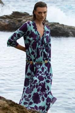 Oneseason Long Poppy Dress | Porto Vecchio Turquoise