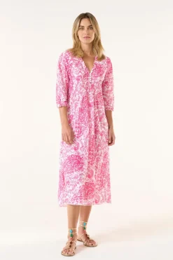 Oneseason Long Poppy Dress | Hydra Pink