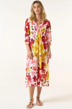 Oneseason Long Poppy Dress | Flamenco Yellow