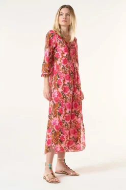 Oneseason Long Poppy Dress | Paloma | Rose