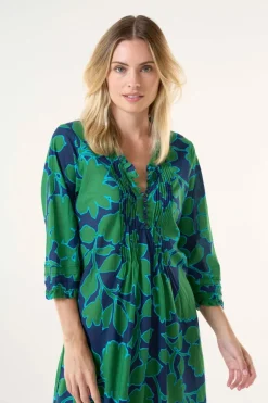 Oneseason Long Poppy Dress | Porto Vecchio Green