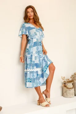 Patchwork Dress | Azure Mosaic