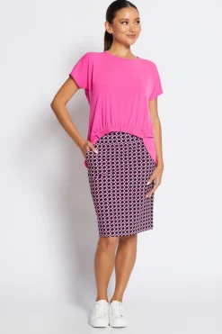Philosophy Marine Pencil Skirt | Pink Lattice