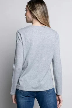 Picadilly Crew Neck Printed Top | Heather Grey