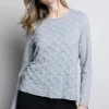 Picadilly Crew Neck Smocked Top | Heather Grey