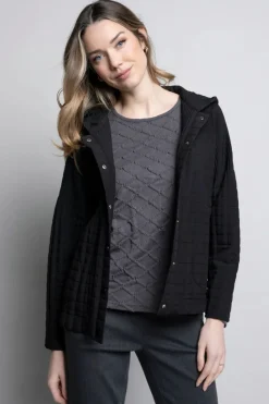 Picadilly Pleated Hooded Jacket | Black