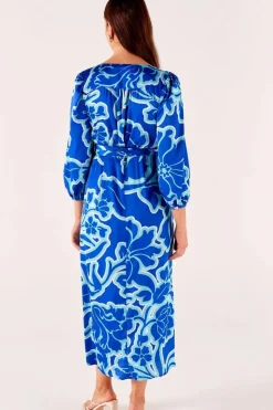 Sacha Drake | Ethereal Wrap Dress | Azure Blue Floral