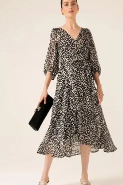 Sacha Drake Cloudland Wrap Dress | Black White Spot