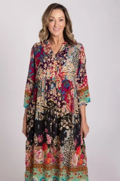 Silvermaple Boutique Erin V-Neck Dress | Maroon Mirage
