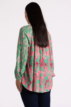 Silvermaple Collection | Amalfi Mosaic Shirt | Green/Pink
