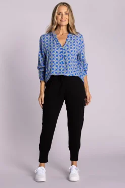 Silvermaple Collection | Lara Shirt | Geometric Blue