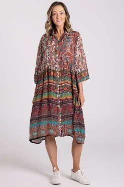 Silvermaple Collection Celeste Button Through Dress | Vintage Paisley