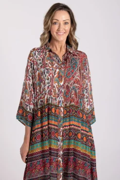 Silvermaple Collection Celeste Button Through Dress | Vintage Paisley
