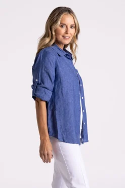 Silvermaple Collection Charlotte Linen Shirt | Indigo
