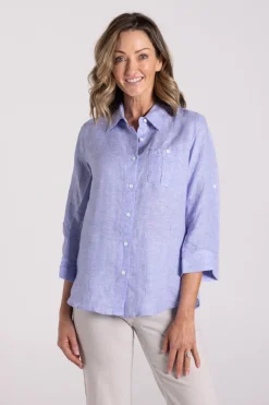 Silvermaple Collection Charlotte Linen Shirt | Blue