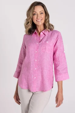 Silvermaple Collection Charlotte Linen Shirt | Pink