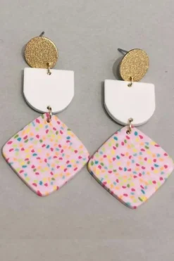 Silvermaple Collection Charlotte Clay Earrings | Pink