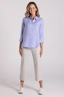 Silvermaple Collection Charlotte Linen Shirt | Blue