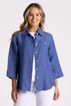 Silvermaple Collection Charlotte Linen Shirt | Indigo