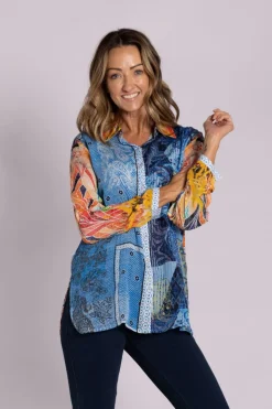 Silvermaple Collection Claire Shirt | Denim Bouquet