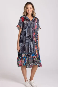 Silvermaple Collection Fiona V-Neck Dress | Serene Bloom