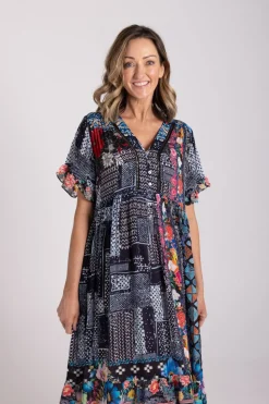 Silvermaple Collection Fiona V-Neck Dress | Serene Bloom