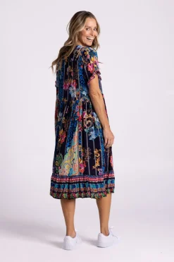 Silvermaple Collection Fiona V-Neck Dress | Royal Rainforest