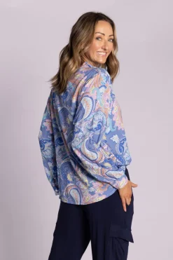 Silvermaple Collection Ginevra Paisley Shirt | Blue