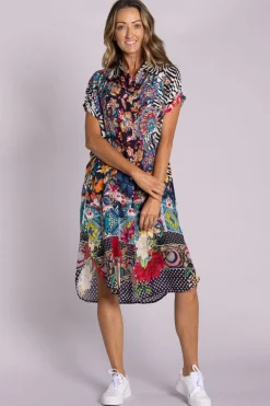 Silvermaple Collection Grace Button Dress | Safari Bloom